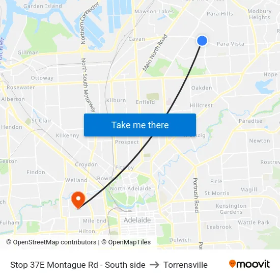 Stop 37E Montague Rd - South side to Torrensville map