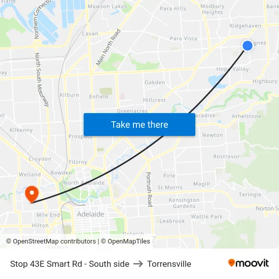 Stop 43E Smart Rd - South side to Torrensville map