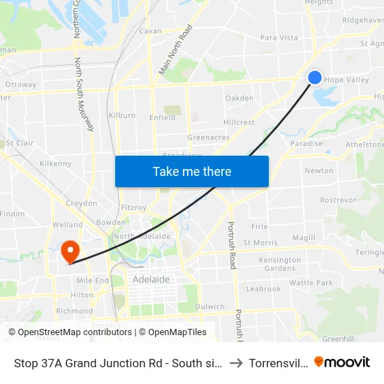 Stop 37A Grand Junction Rd - South side to Torrensville map