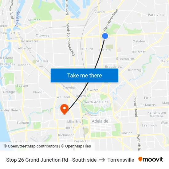 Stop 26 Grand Junction Rd - South side to Torrensville map