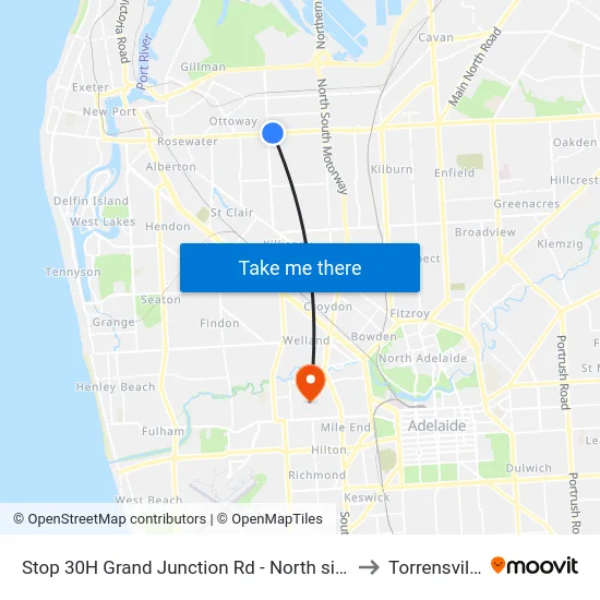 Stop 30H Grand Junction Rd - North side to Torrensville map