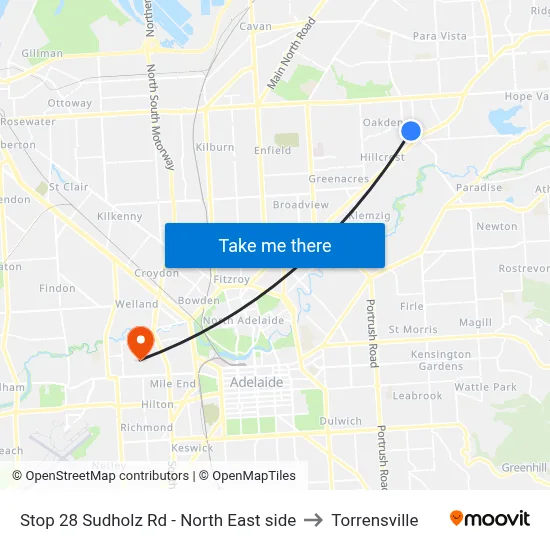 Stop 28 Sudholz Rd - North East side to Torrensville map