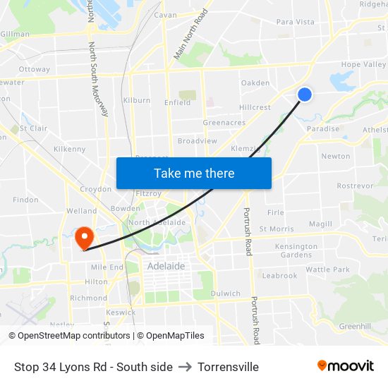 Stop 34 Lyons Rd - South side to Torrensville map