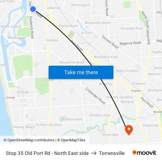 Stop 35 Old Port Rd - North East side to Torrensville map