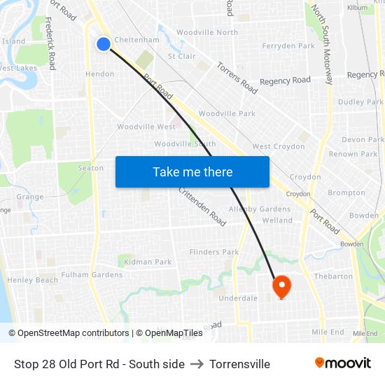 Stop 28 Old Port Rd - South side to Torrensville map