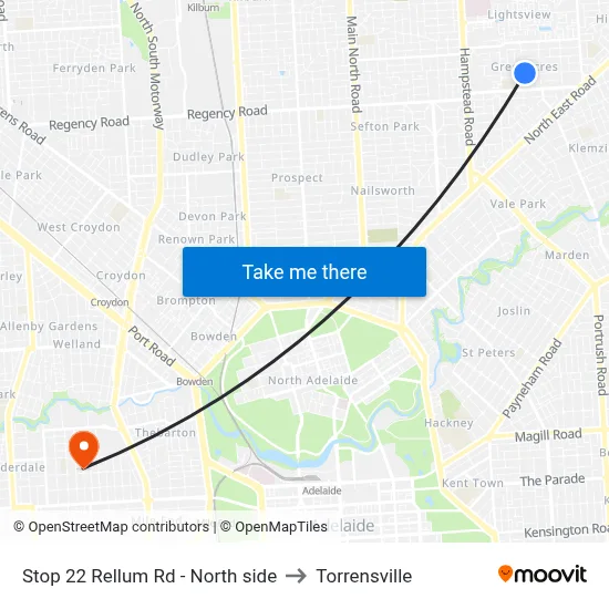 Stop 22 Rellum Rd - North side to Torrensville map