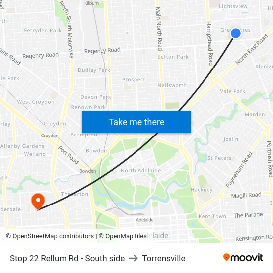 Stop 22 Rellum Rd - South side to Torrensville map