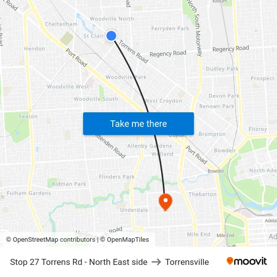 Stop 27 Torrens Rd - North East side to Torrensville map