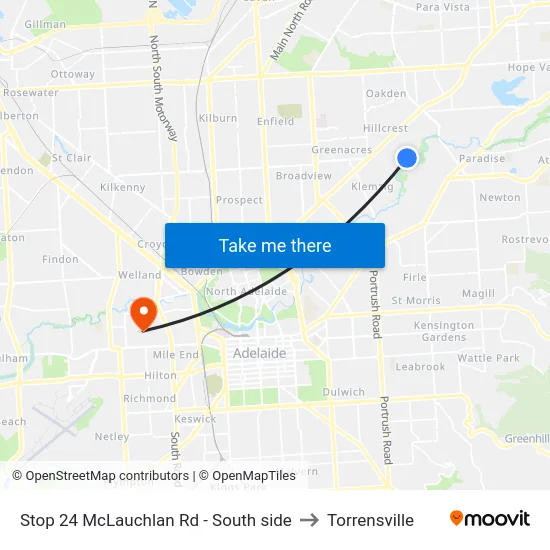 Stop 24 McLauchlan Rd - South side to Torrensville map