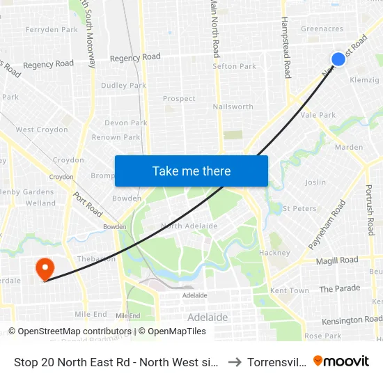 Stop 20 North East Rd - North West side to Torrensville map