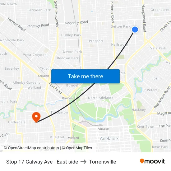 Stop 17 Galway Ave - East side to Torrensville map