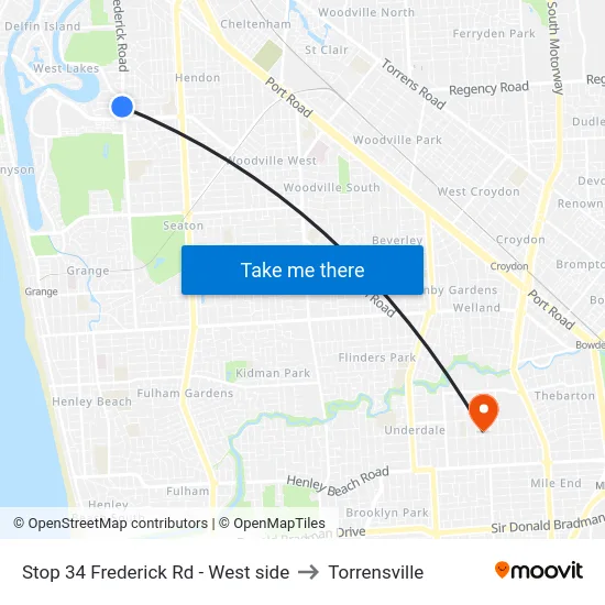 Stop 34 Frederick Rd - West side to Torrensville map