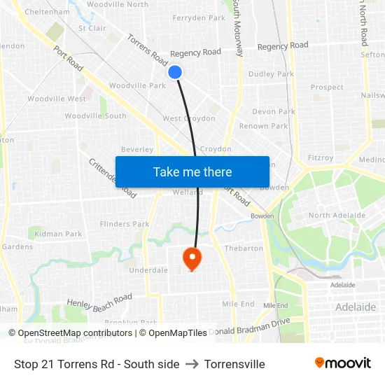 Stop 21 Torrens Rd - South side to Torrensville map