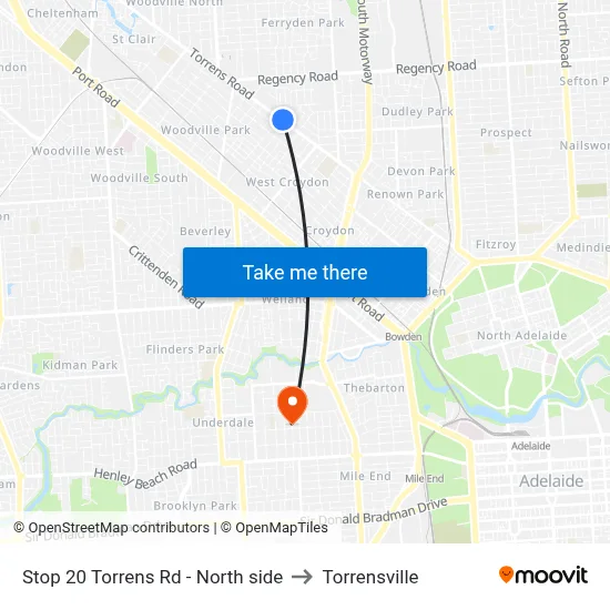 Stop 20 Torrens Rd - North side to Torrensville map