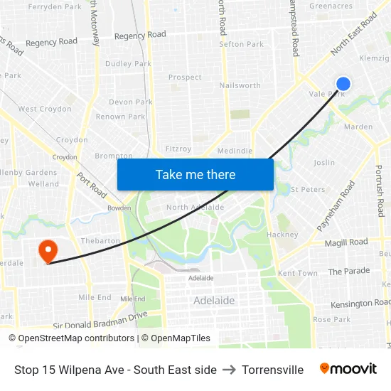 Stop 15 Wilpena Ave - South East side to Torrensville map