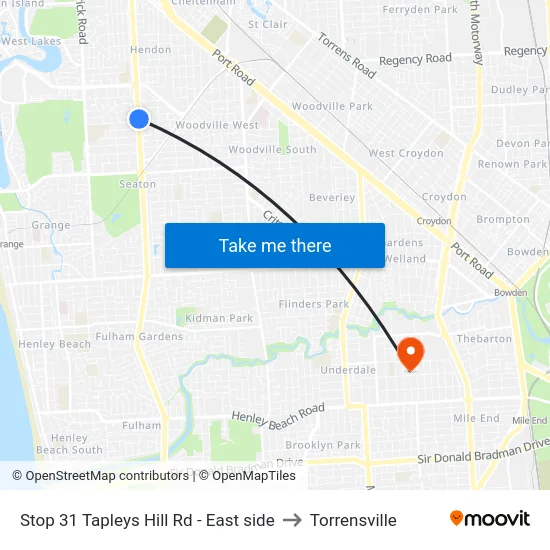 Stop 31 Tapleys Hill Rd - East side to Torrensville map