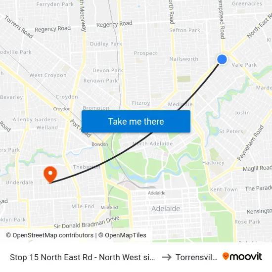 Stop 15 North East Rd - North West side to Torrensville map