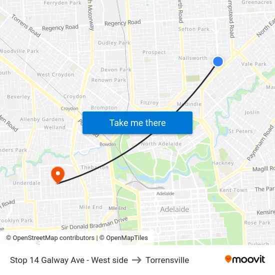 Stop 14 Galway Ave - West side to Torrensville map
