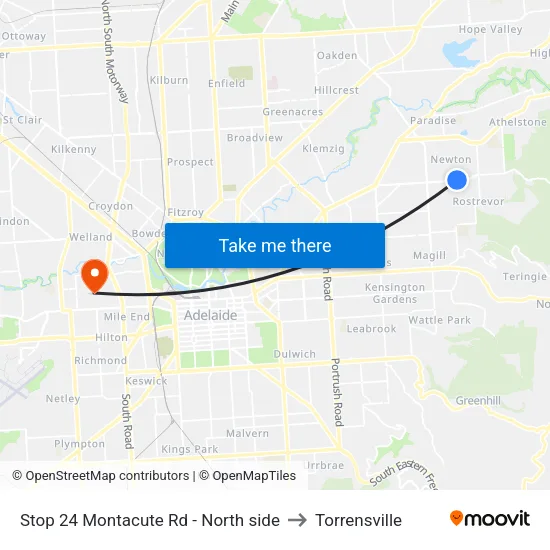 Stop 24 Montacute Rd - North side to Torrensville map