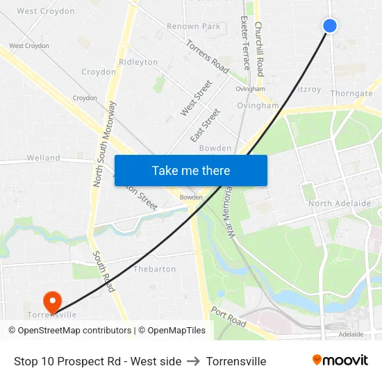 Stop 10 Prospect Rd - West side to Torrensville map