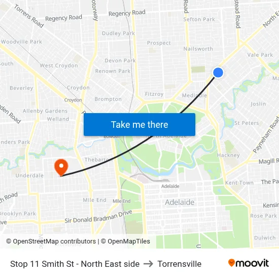 Stop 11 Smith St - North East side to Torrensville map
