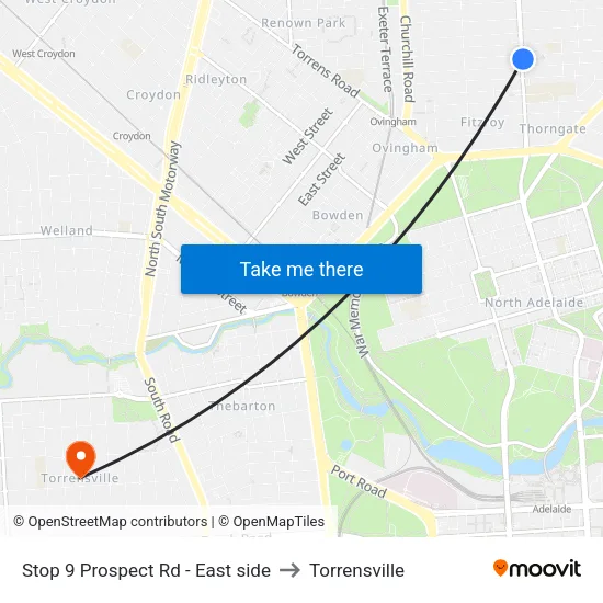 Stop 9 Prospect Rd - East side to Torrensville map