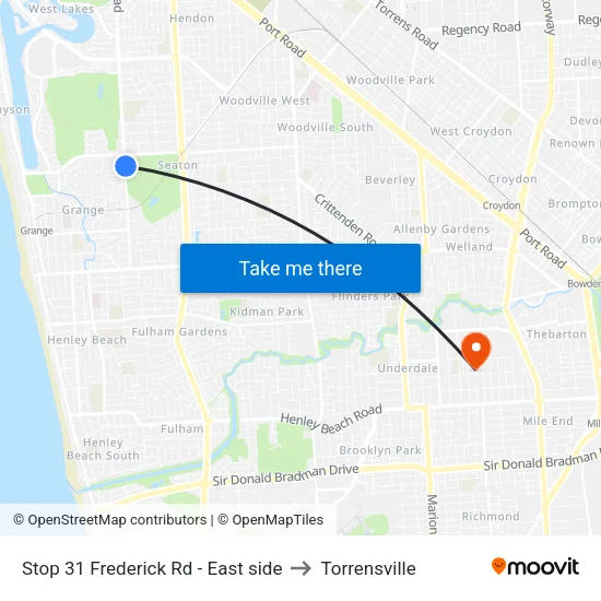 Stop 31 Frederick Rd - East side to Torrensville map