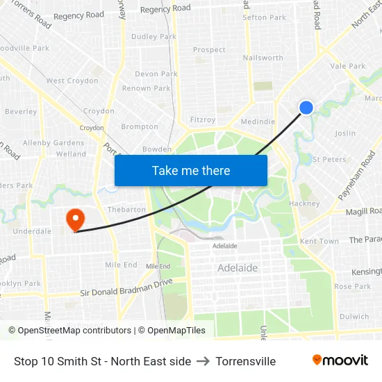Stop 10 Smith St - North East side to Torrensville map