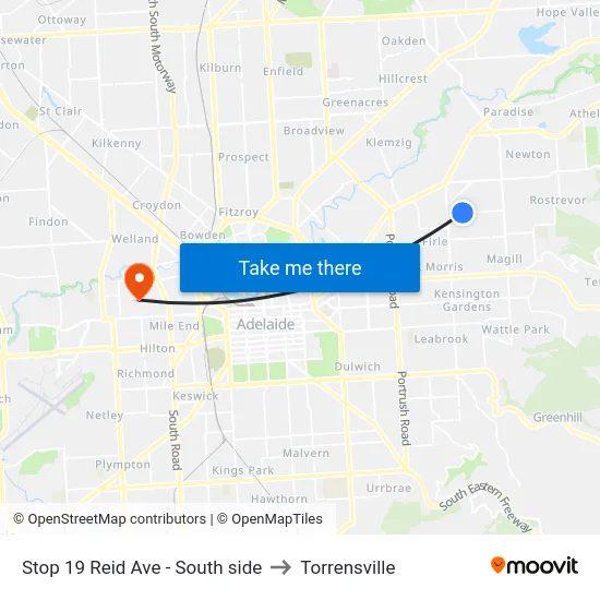 Stop 19 Reid Ave - South side to Torrensville map