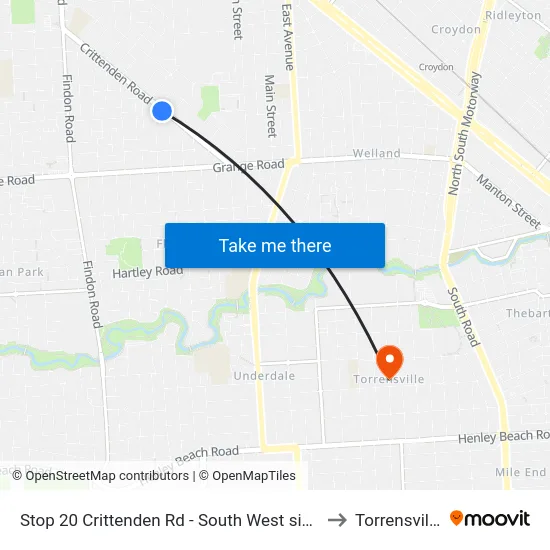 Stop 20 Crittenden Rd - South West side to Torrensville map