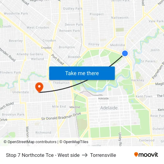 Stop 7 Northcote Tce - West side to Torrensville map