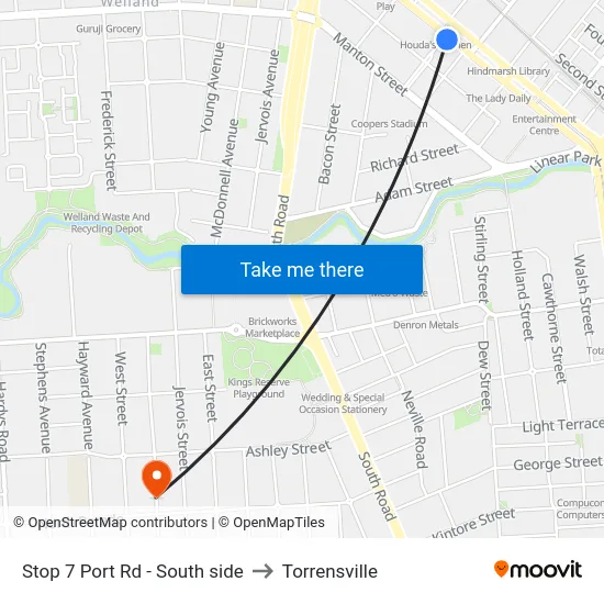 Stop 7 Port Rd - South side to Torrensville map