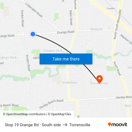 Stop 19 Grange Rd - South side to Torrensville map