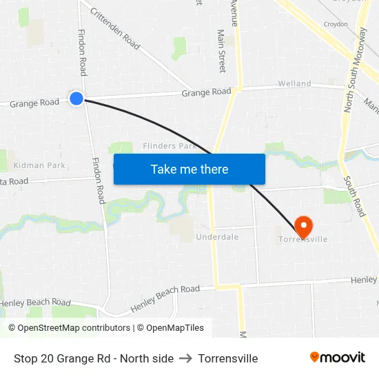 Stop 20 Grange Rd - North side to Torrensville map