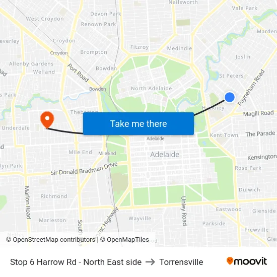 Stop 6 Harrow Rd - North East side to Torrensville map