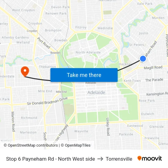 Stop 6 Payneham Rd - North West side to Torrensville map