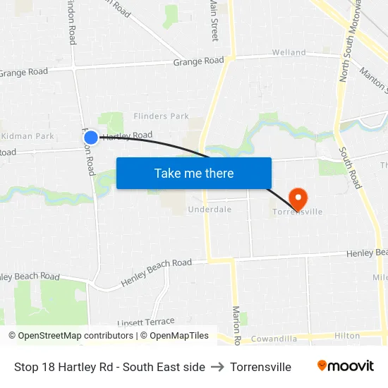 Stop 18 Hartley Rd - South East side to Torrensville map