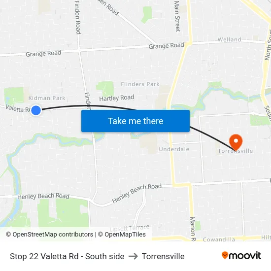 Stop 22 Valetta Rd - South side to Torrensville map
