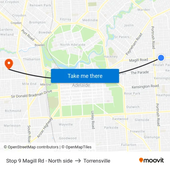 Stop 9 Magill Rd - North side to Torrensville map