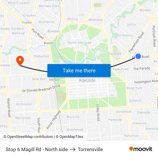 Stop 6 Magill Rd - North side to Torrensville map