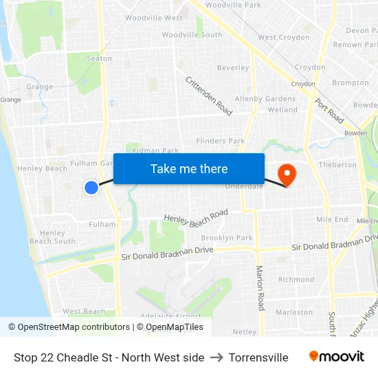 Stop 22 Cheadle St - North West side to Torrensville map
