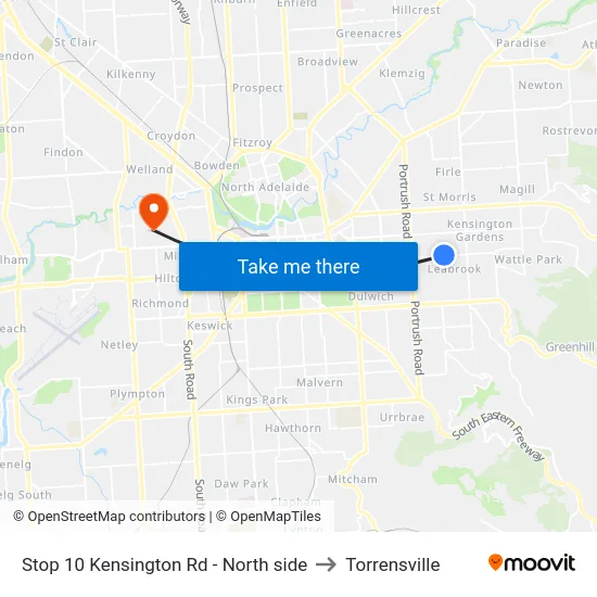 Stop 10 Kensington Rd - North side to Torrensville map