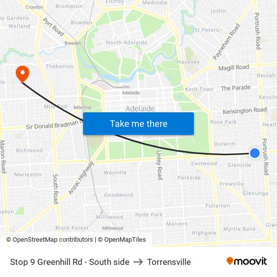 Stop 9 Greenhill Rd - South side to Torrensville map