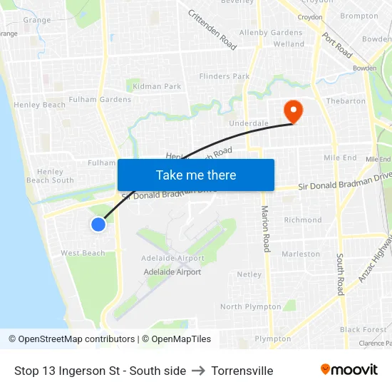 Stop 13 Ingerson St - South side to Torrensville map