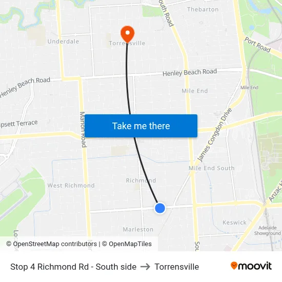 Stop 4 Richmond Rd - South side to Torrensville map