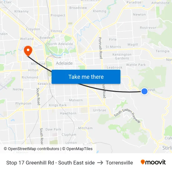 Stop 17 Greenhill Rd - South East side to Torrensville map