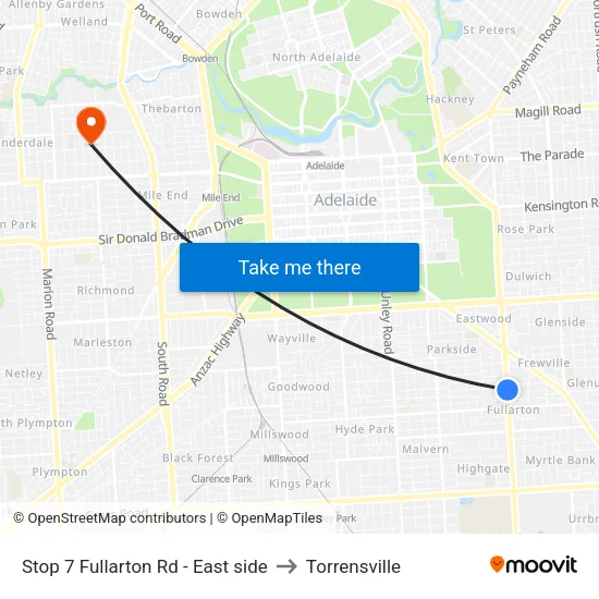 Stop 7 Fullarton Rd - East side to Torrensville map