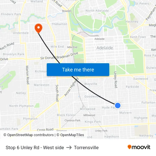 Stop 6 Unley Rd - West side to Torrensville map
