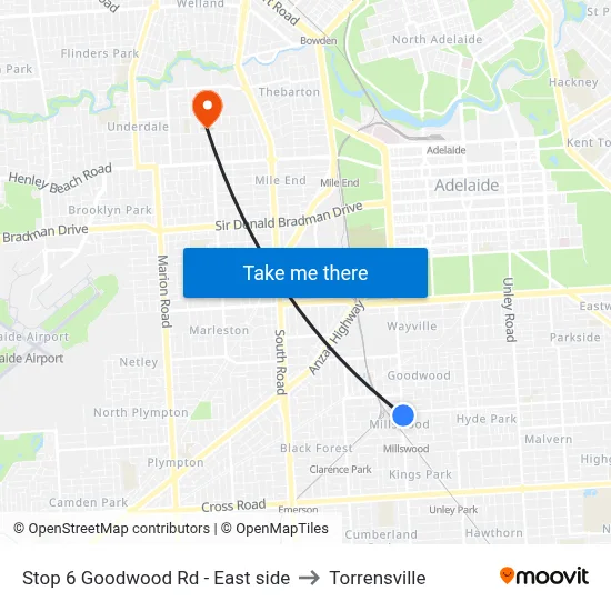 Stop 6 Goodwood Rd - East side to Torrensville map