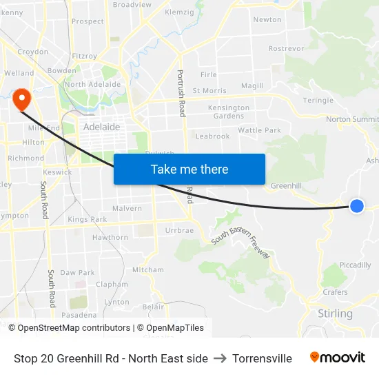 Stop 20 Greenhill Rd - North East side to Torrensville map